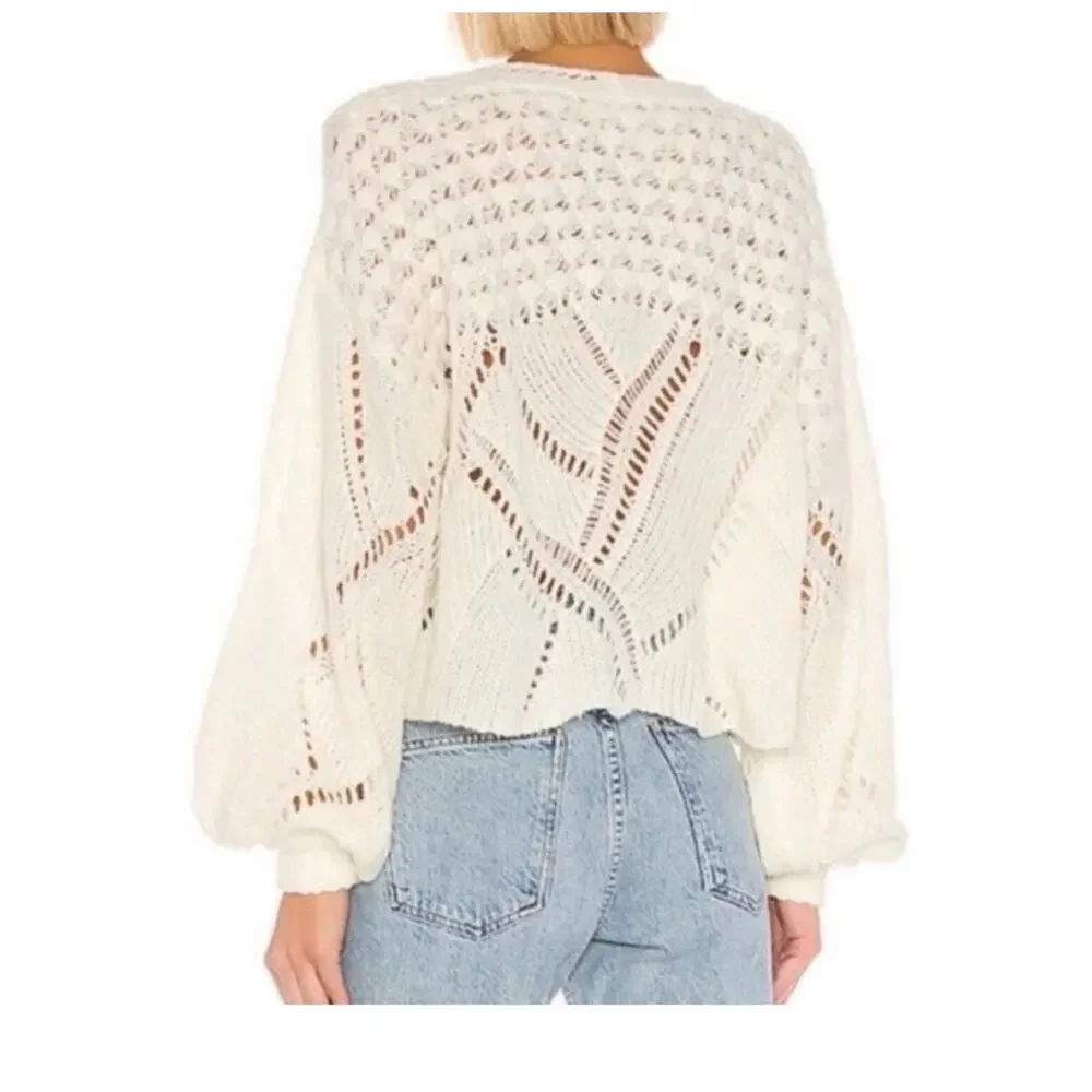 Free People Snowball Ivory Knit Sweater